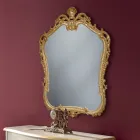 Espejo de madera con marco perforado en forma Made in Italy - Amazon Viadurini