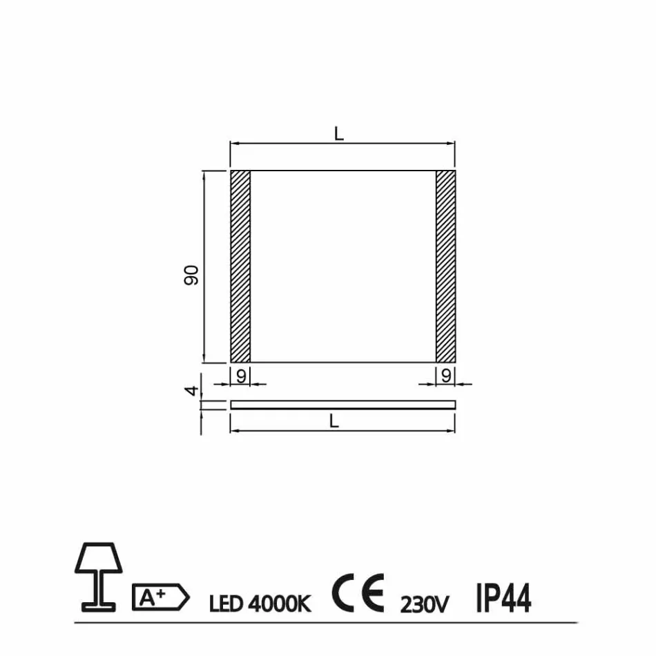 Espejo de baño moderno con luces LED, L1200xh.900 mm, Agata Viadurini