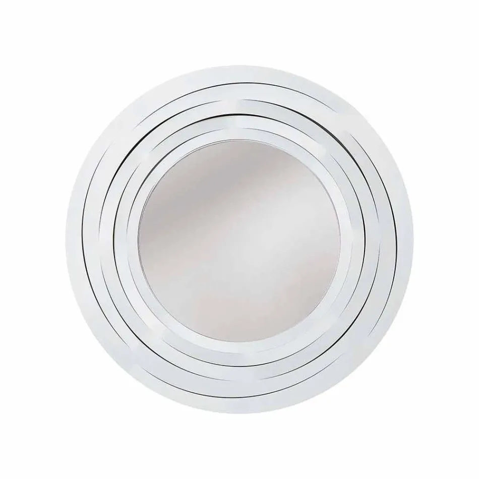 Espejo de pared circular moderno en hierro coloreado Hecho en Italia - Orégano Viadurini