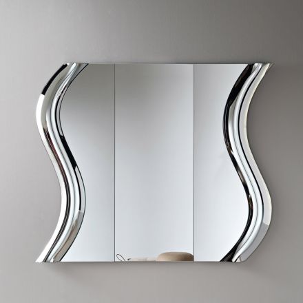 Espejo modular con inserto de vidrio fusionado, fabricado en Italia - Sorya Viadurini