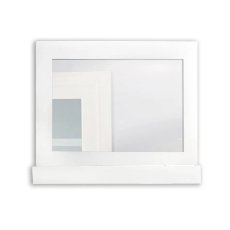 Espejo de pared horizontal de plexiglás con contenedor fabricado en Italia - Kiran Viadurini