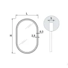 Espejo ovalado con estructura de metal y luces Made in Italy - Mozart Viadurini
