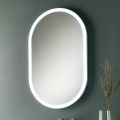 Espejo ovalado con estructura de metal y luces Made in Italy - Mozart