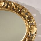 Espejo ovalado con marco de madera perforada en pan de oro Made in Italy - Florence Viadurini