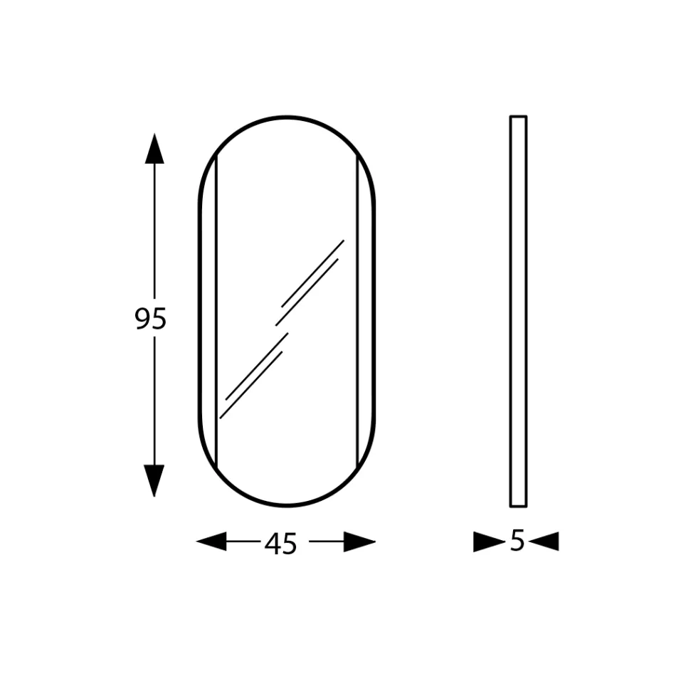Espejo de baño ovalado con luces laterales Made in Italy - Albert Viadurini