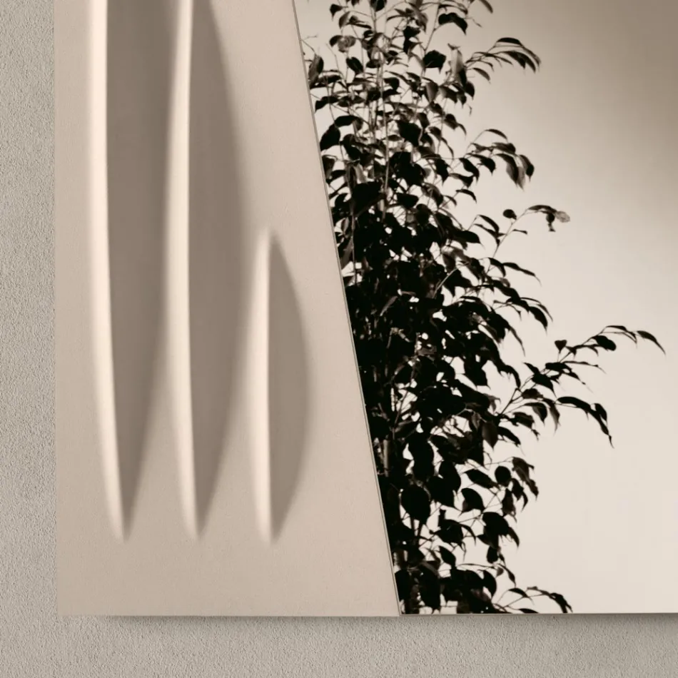 Espejo cuadrado con inserto pintado en dos colores, fabricado en Italia - Elion Viadurini
