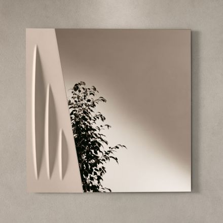 Espejo cuadrado con inserto pintado en dos colores, fabricado en Italia - Elion Viadurini