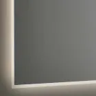 Espejo de baño retroiluminado con marco pulido con chorro de arena Made in Italy - Floriana Viadurini