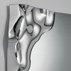 Espejo rectangular con esquina en vidrio fusionado, fabricado en Italia - Adelinda Viadurini