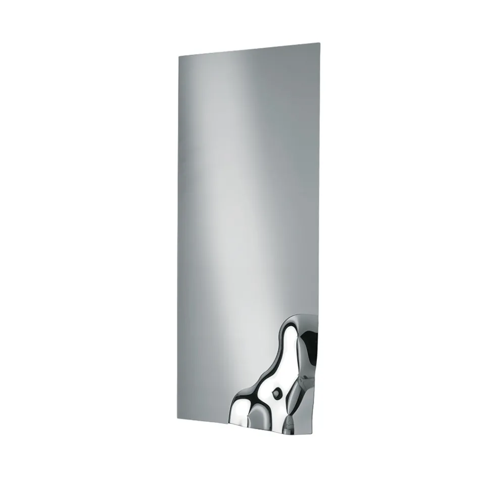 Espejo rectangular con esquina en vidrio fusionado, fabricado en Italia - Adelinda Viadurini