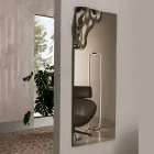 Espejo rectangular con esquina en vidrio fusionado, fabricado en Italia - Adelinda Viadurini