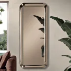 Espejo rectangular con marco de cristal fundido, fabricado en Italia - Belinda Viadurini