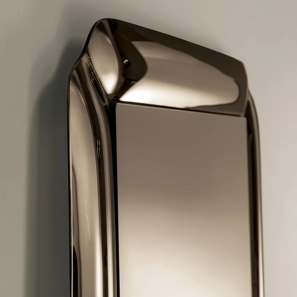 Espejo rectangular con marco de cristal fundido, fabricado en Italia - Belinda Viadurini