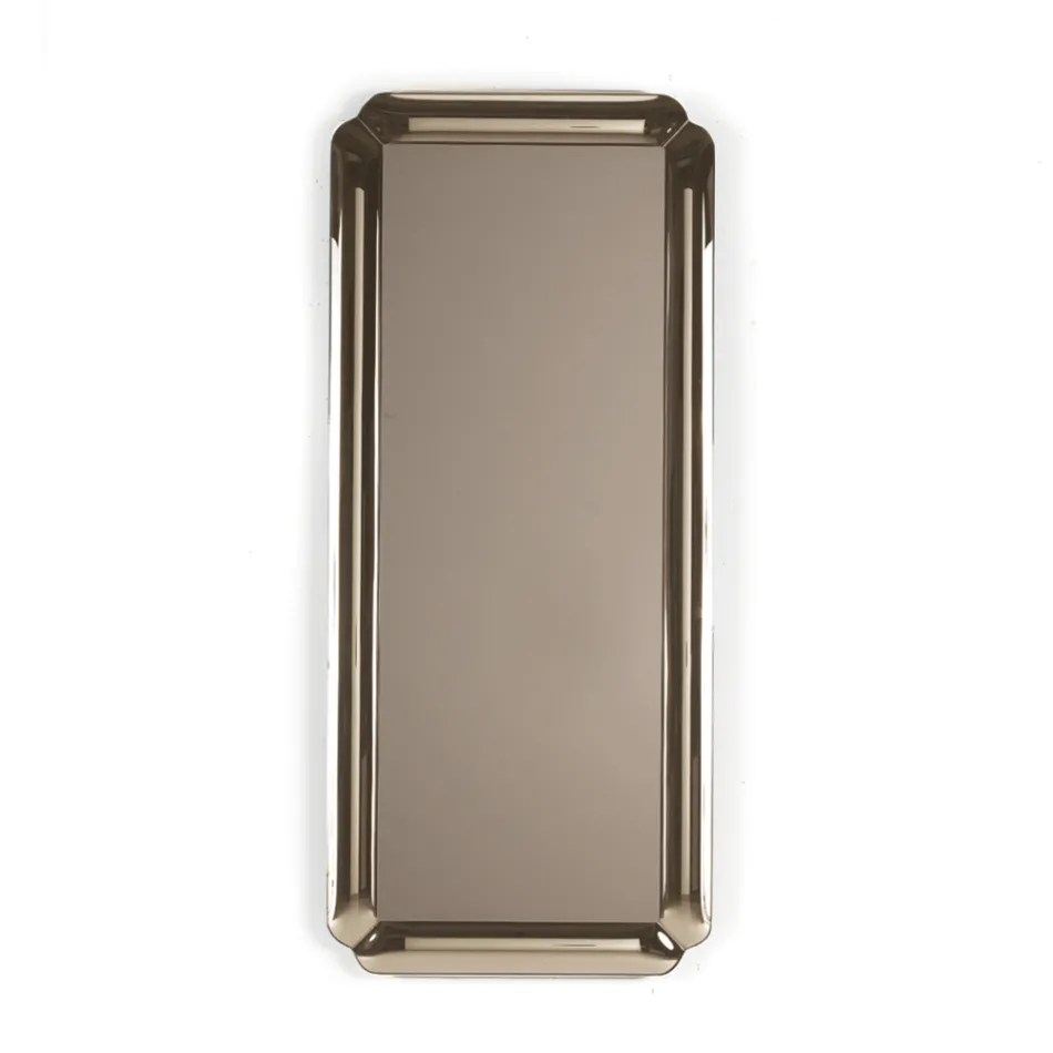 Espejo rectangular con marco de cristal fundido, fabricado en Italia - Belinda Viadurini