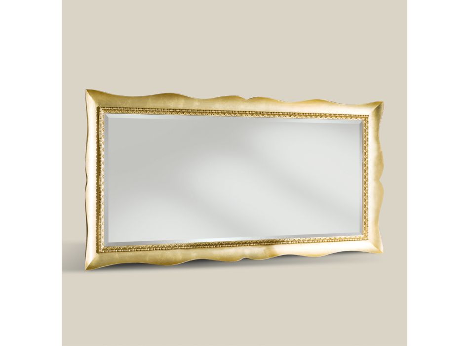 Espejo rectangular con marco de forma clásica Made in Italy - Lara Viadurini