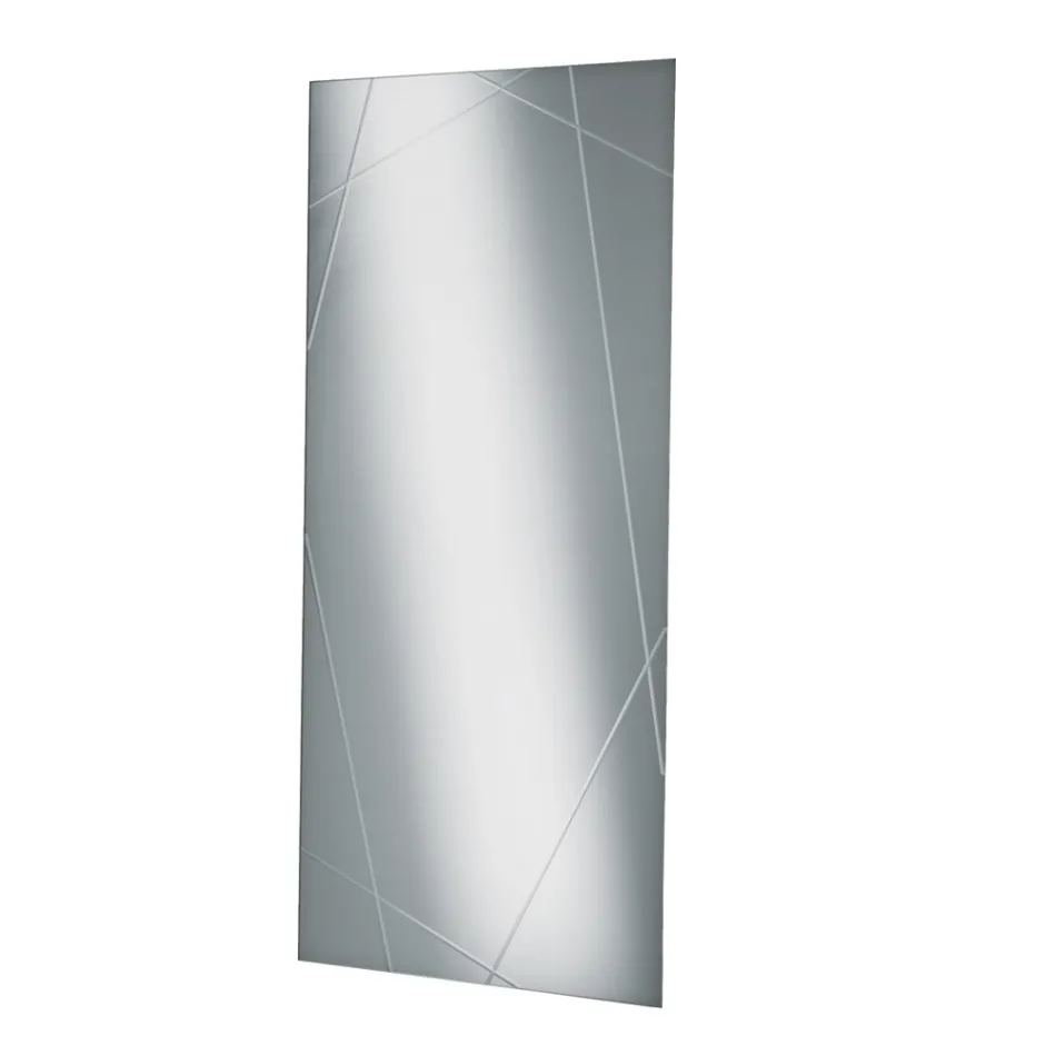 Espejo rectangular con grabados láser, fabricado en Italia - Alberta Viadurini