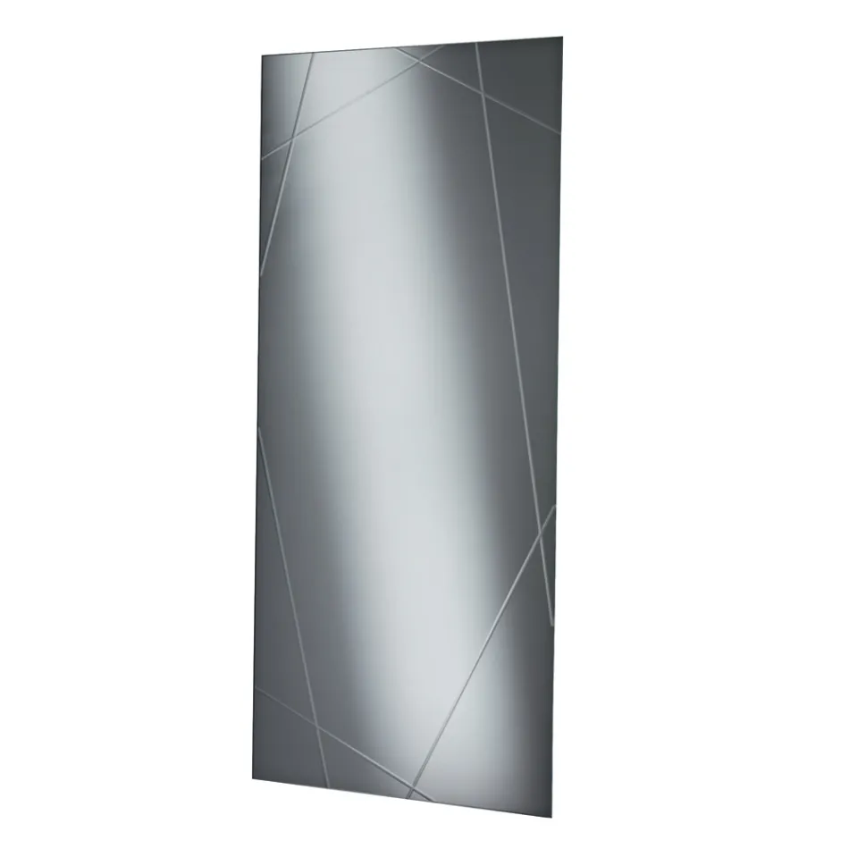 Espejo rectangular con grabados láser, fabricado en Italia - Alberta Viadurini