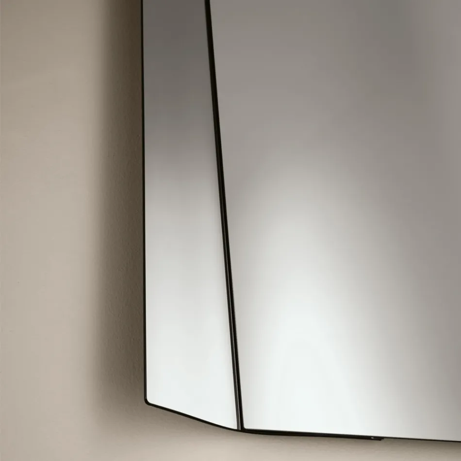Espejo rectangular con inserto lateral en dos colores, fabricado en Italia - Lumis Viadurini