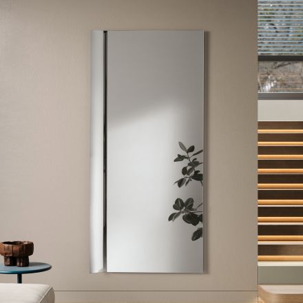Espejo rectangular con inserto lateral en dos colores, fabricado en Italia - Lumis Viadurini