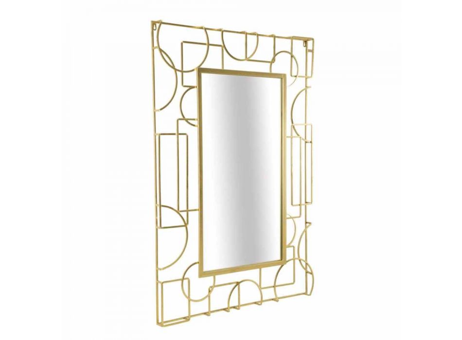 Espejo de pared de hierro rectangular de diseño moderno - Plinio Viadurini