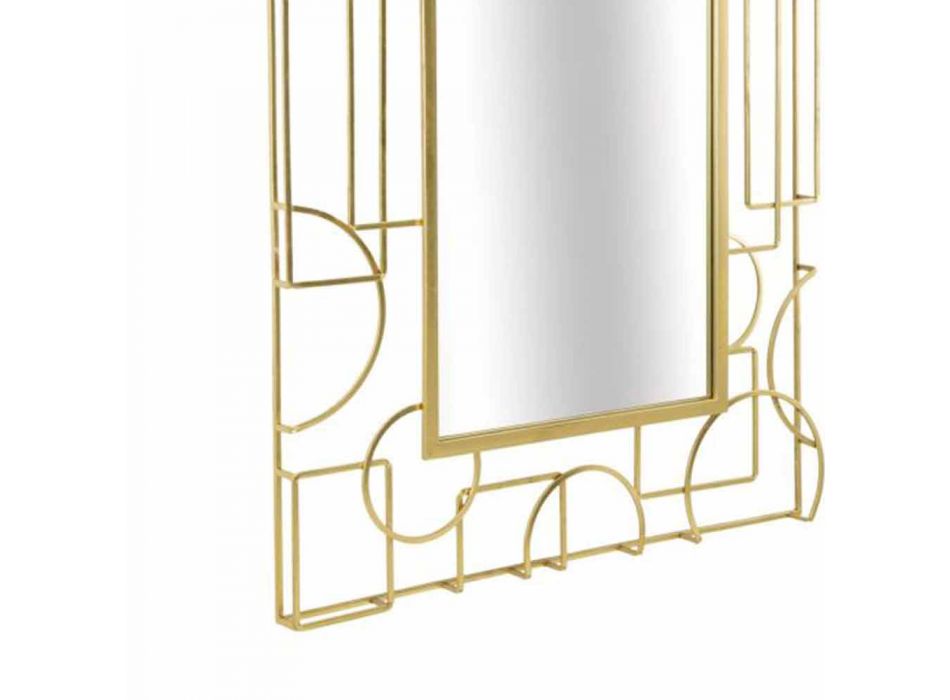 Espejo de pared de hierro rectangular de diseño moderno - Plinio Viadurini