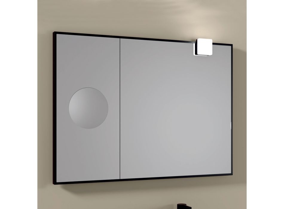 Espejo rectangular de madera y espejo de aumento Made in Italy - Curie Viadurini