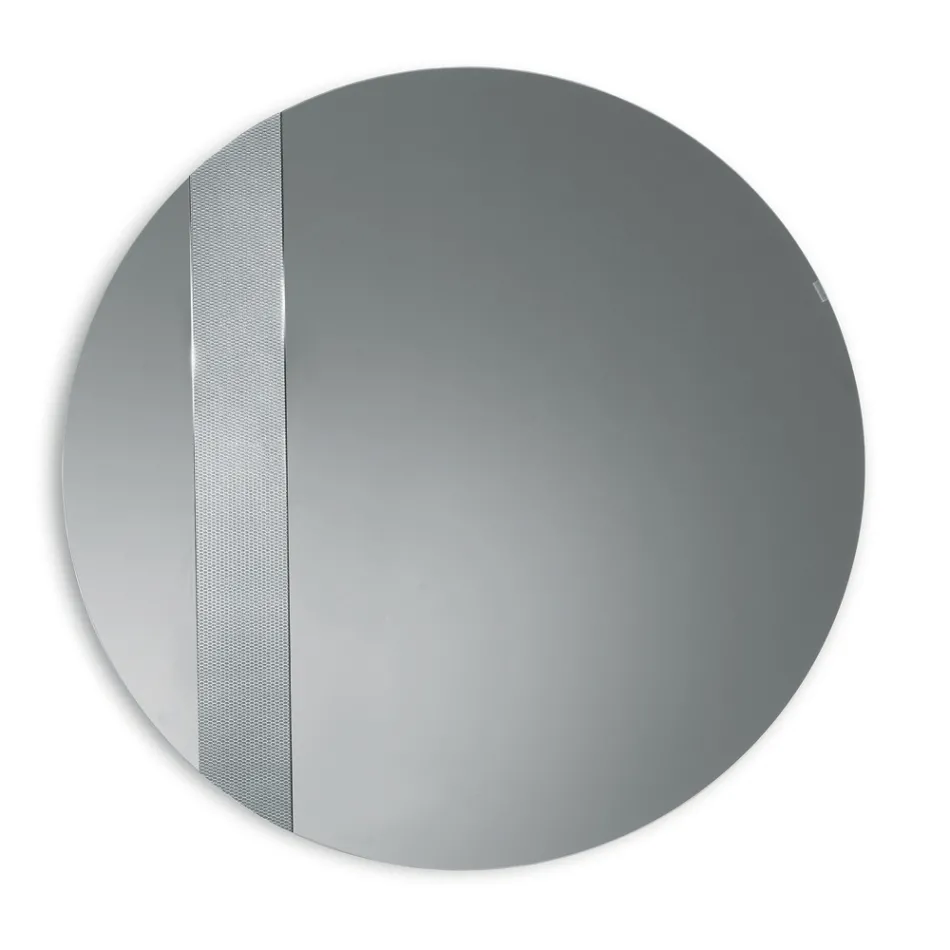 Espejo redondo con rejilla, fabricado en Italia - Brigitta Viadurini
