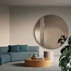 Espejo redondo con rejilla, fabricado en Italia - Brigitta Viadurini