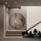 Espejo de pared redondo con rejilla, fabricado en Italia - Annabella Viadurini