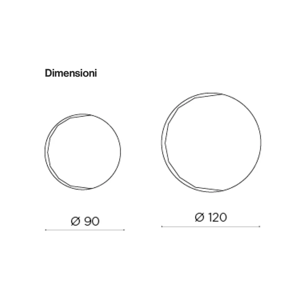 Espejo de pared redondo con acabado lateral, fabricado en Italia - Andreina Viadurini