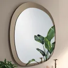 Espejo con forma, compuesto por dos paneles de vidrio superpuestos, fabricado en Italia - Alida Viadurini