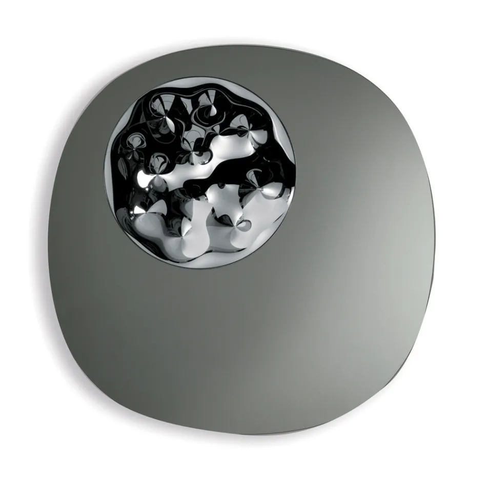 Espejo con forma y cristal ondulado insertado, fabricado en Italia - Adalberta Viadurini