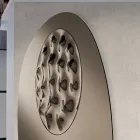 Espejo con forma y cristal ondulado insertado, fabricado en Italia - Adalberta Viadurini