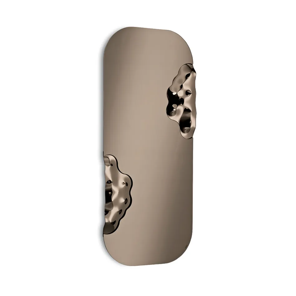 Espejo rectangular con inserto de cristal ondulado, fabricado en Italia - Adelasia Viadurini