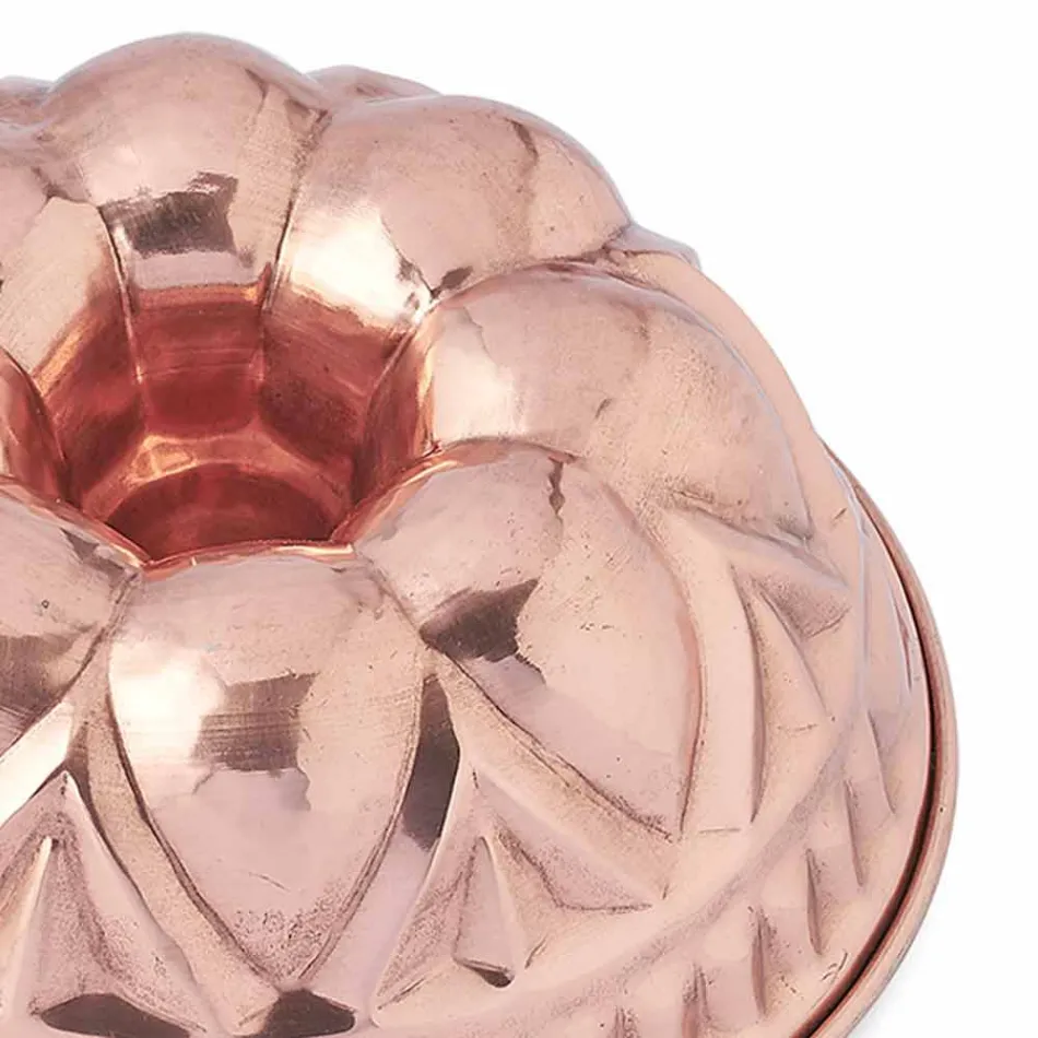 Moldes para pasteles redondos hechos a mano de cobre estañado con decoración - Gianandrea Viadurini