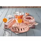 Postres Molde para pasteles ovalado en cobre estañado a mano con decoración - Gianfilippo Viadurini