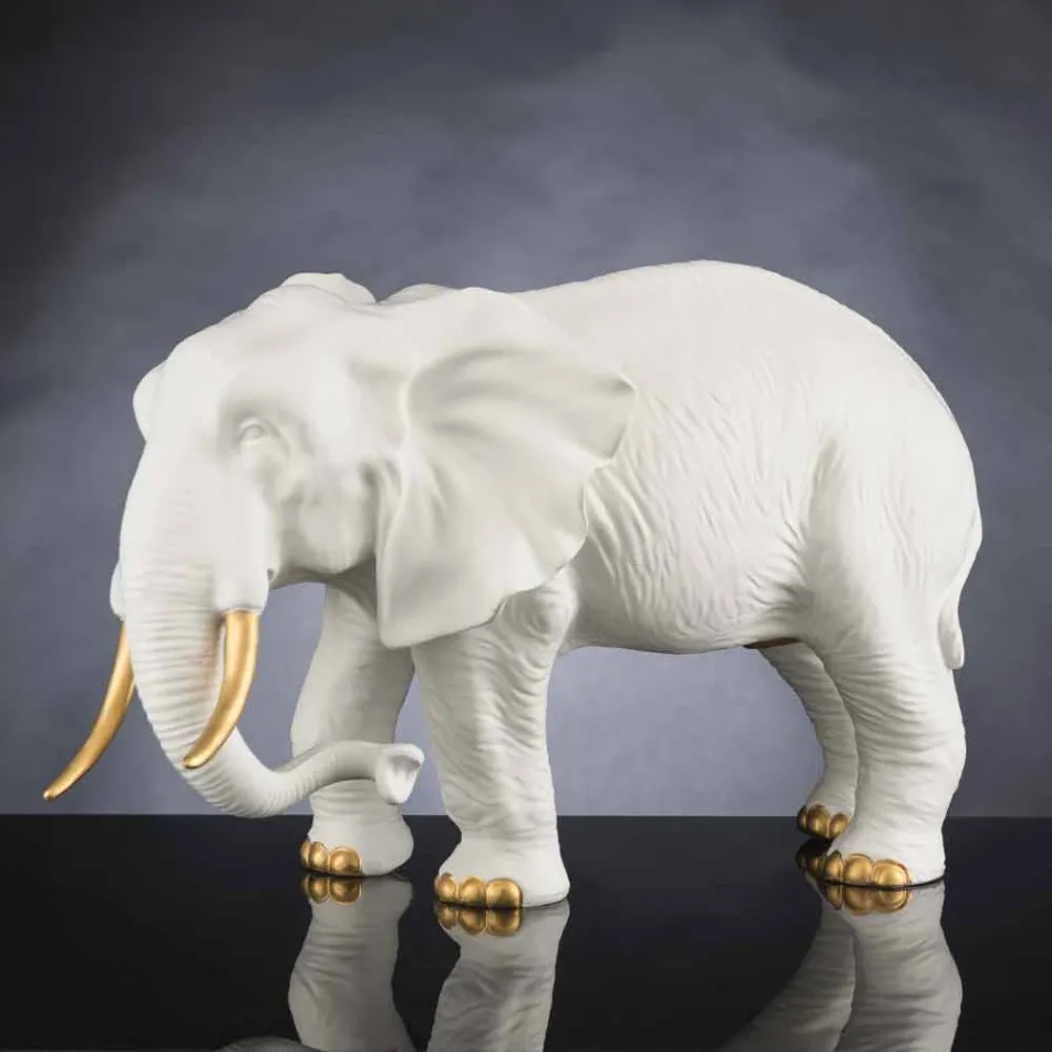 Figura de elefante de cerámica hecha a mano Made in Italy - Infante Viadurini