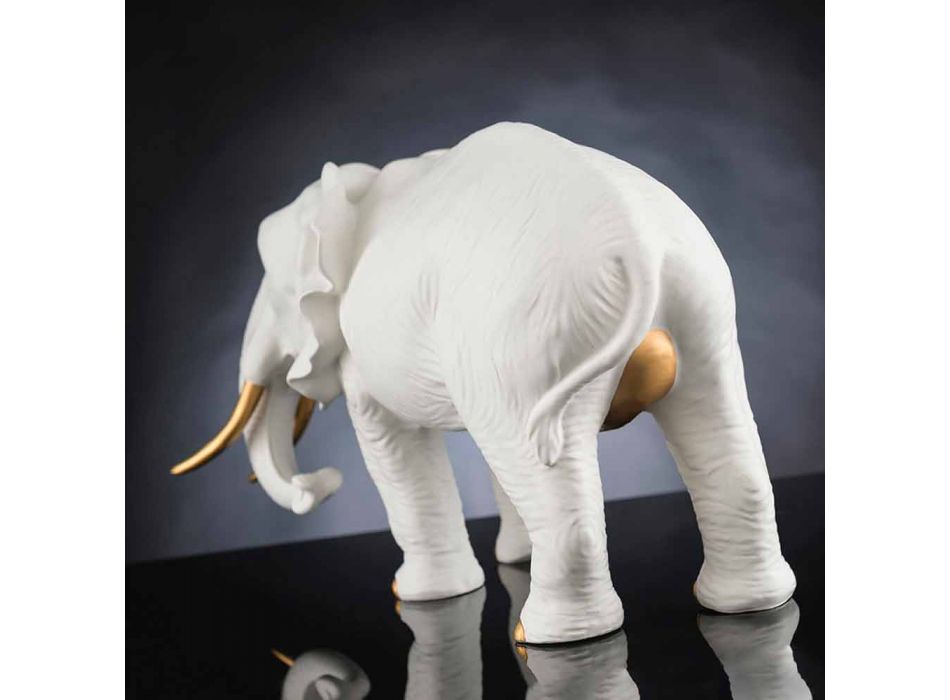 Figura de elefante de cerámica hecha a mano Made in Italy - Infante Viadurini