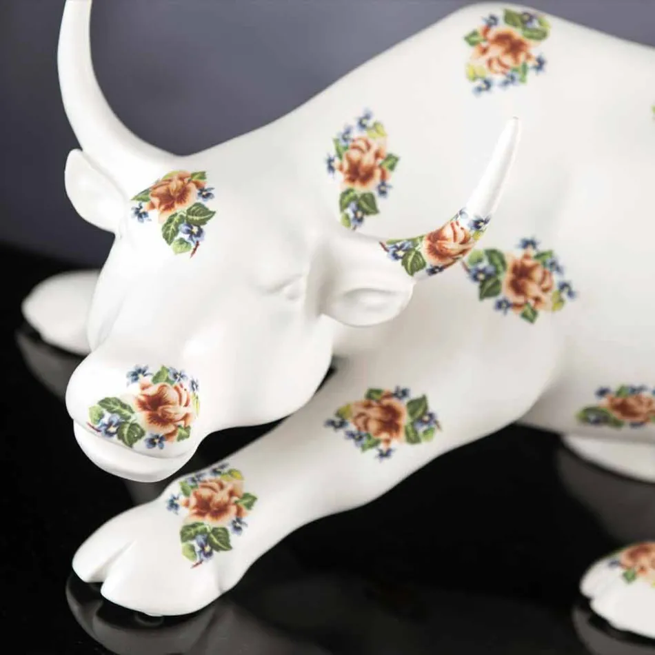 Figura de cerámica hecha a mano en forma de toro Made in Italy - Bulino Viadurini