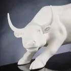 Figura de cerámica hecha a mano en forma de toro Made in Italy - Bulino Viadurini