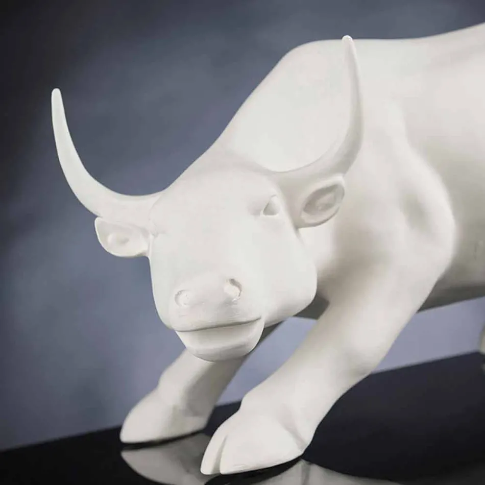 Figura de cerámica hecha a mano en forma de toro Made in Italy - Bulino Viadurini