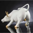 Figura de cerámica hecha a mano en forma de toro Made in Italy - Bulino Viadurini