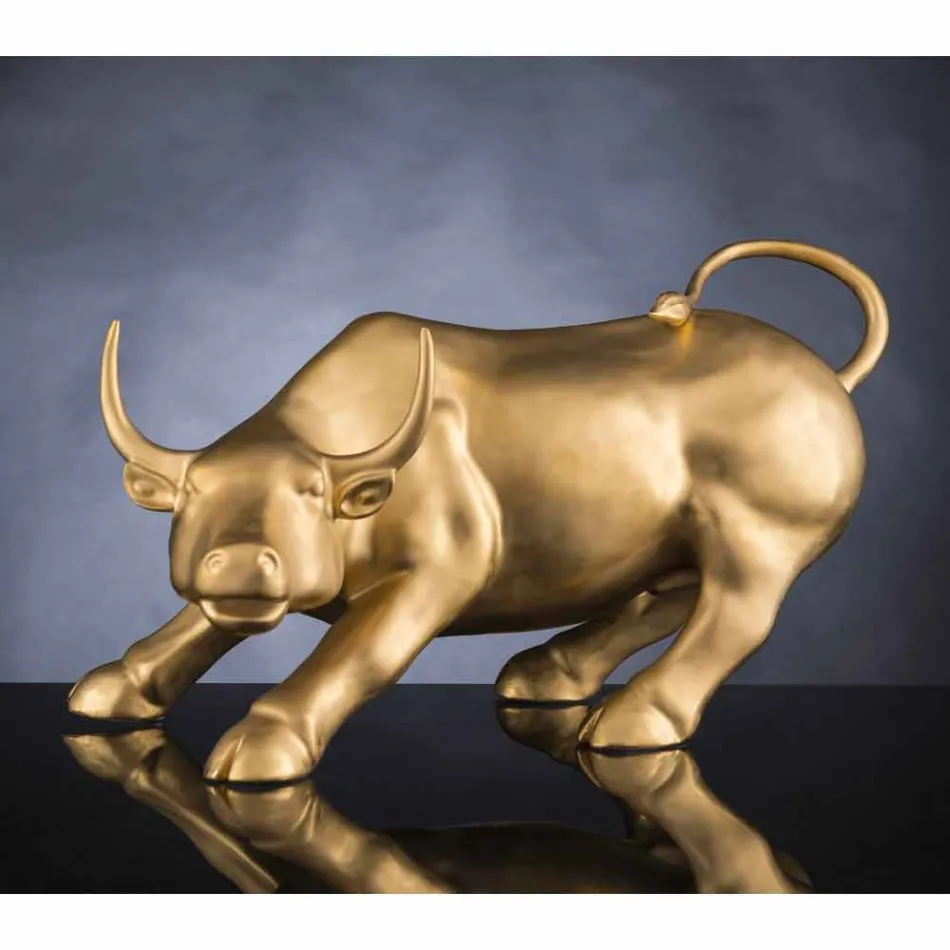 Figura de cerámica hecha a mano en forma de toro Made in Italy - Bulino Viadurini
