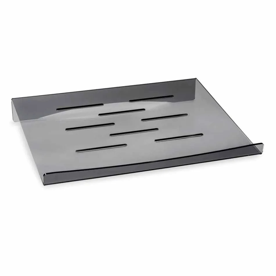 Soporte para portátil en diseño de plexiglás transparente o ahumado 2 piezas - Nerdino Viadurini