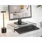 Soporte para monitor en diseño italiano de plexiglás transparente o ahumado - Nerd Viadurini