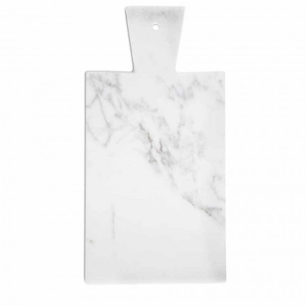 Tabla de cortar moderna en mármol blanco de Carrara hecho en Italia - Biblon Viadurini