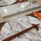 Tabla de cortar rectangular en mármol blanco de Carrara Made in Italy - Masha Viadurini