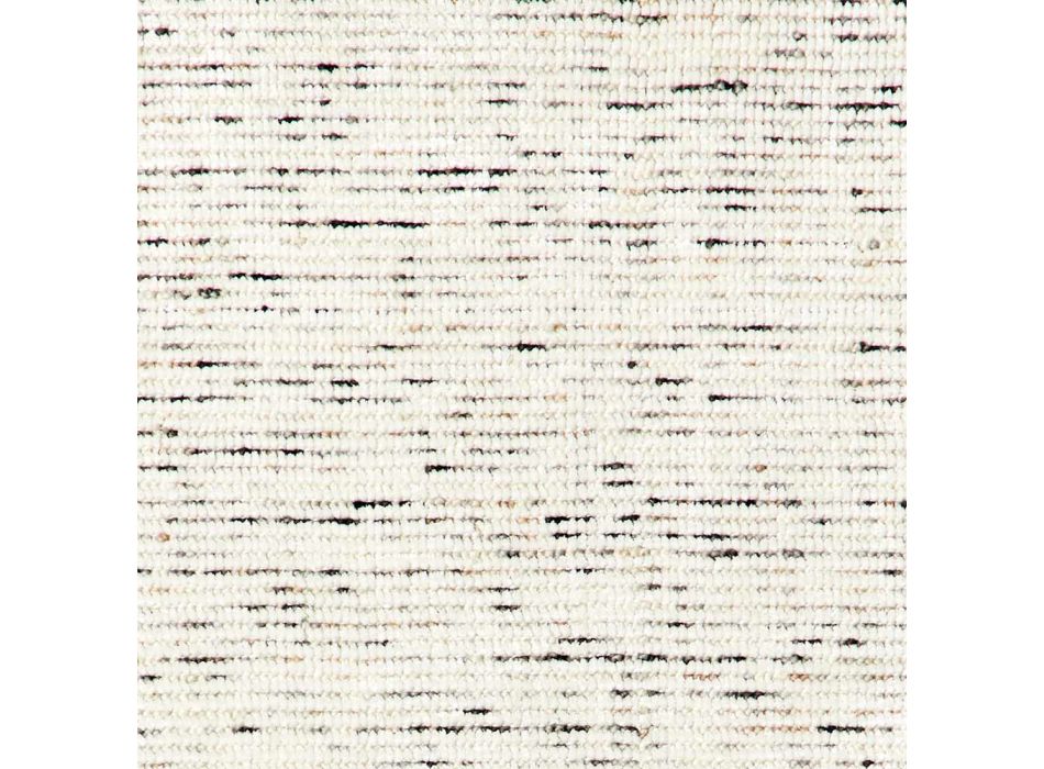 Alfombra de sala de estar en algodón, viscosa y lana producida en telar manual - Melita Viadurini