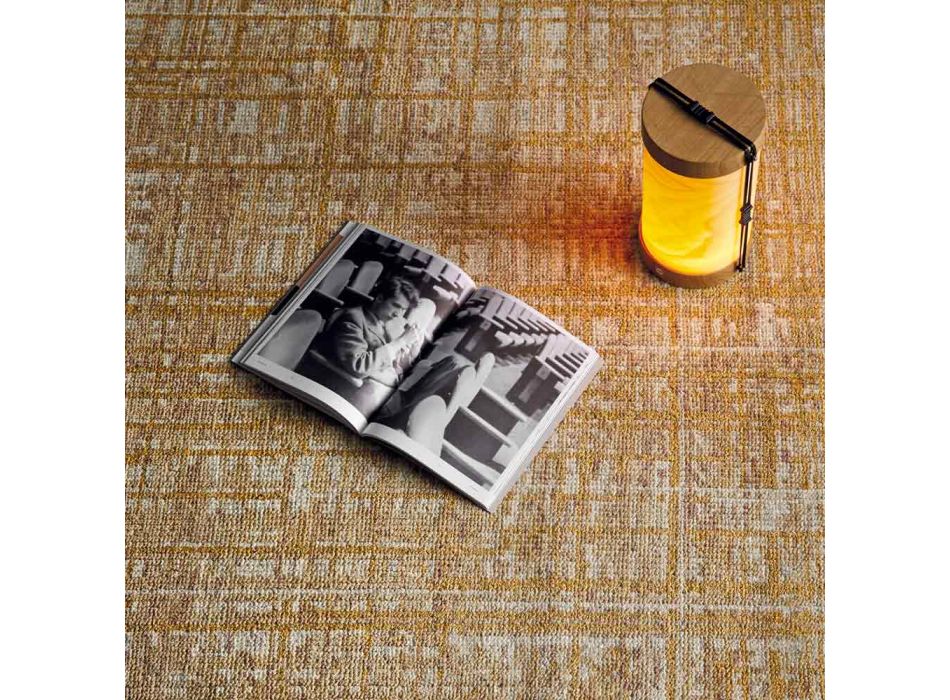 Alfombra de salón moderna tejida a mano en lana y algodón - Neppo Viadurini