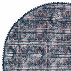 Alfombra redonda étnica en tela de algodón de colores - Fibra Viadurini